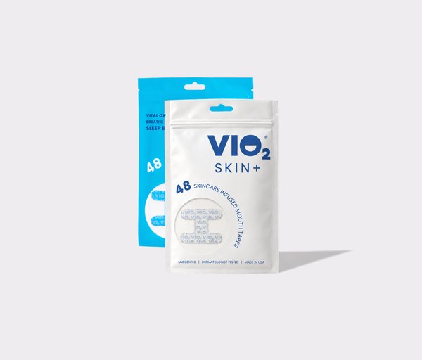 VIO2tape VIO2™ Mouth Tape and Skin+ Bundle in duopack, health and beauty product for improved sleep and skin care.
