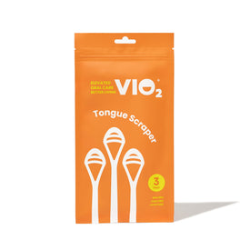 VIO2™ Tongue Scraper pack of 3 reusable BPA, PFAS, and latex-free tongue cleaning tools, designed for oral hygiene.